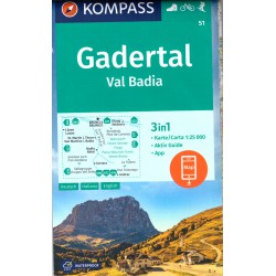 Kompass 51 Gadertal Val Badia 1:25 000