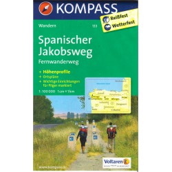 Kompass 133 Spanischer Jakobsweg Svatojakubská cesta Španělsko 1:100 000
