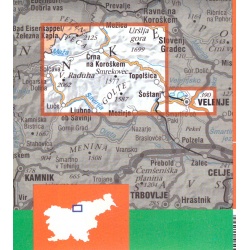 Geodetski Smrekovec, Raduha, Olseva, Peca Urslja gora 30 000 turisticka mapa oblast
