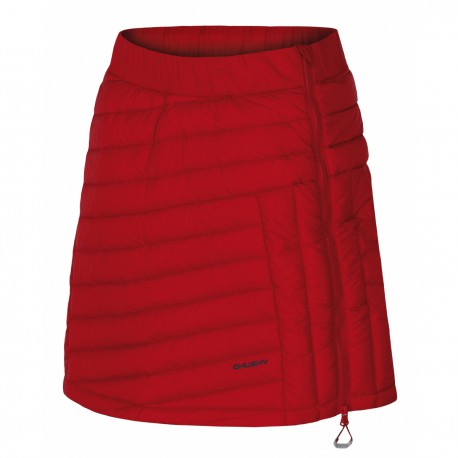 Husky Frozy L červená dámská zimní péřová sportovní sukně na běžky, brusle i do města