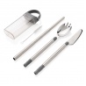 Cestovni nerezovy pribor v krabicce stribrny