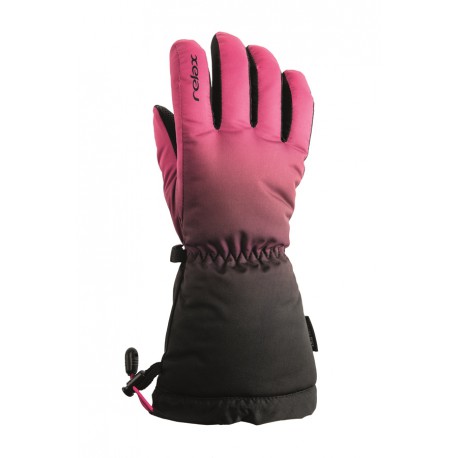 Relax Puzzy RR15J černá/růžová přechodová dětské lyžařské rukavice