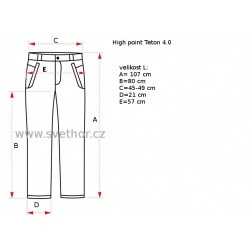_High Point Teton 4.0 Pants black panske nepromokave kalhoty zmereno