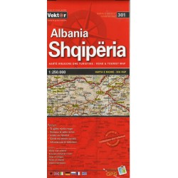 Vektor 301 Albánie 1:250 000 automapa a turistická mapa