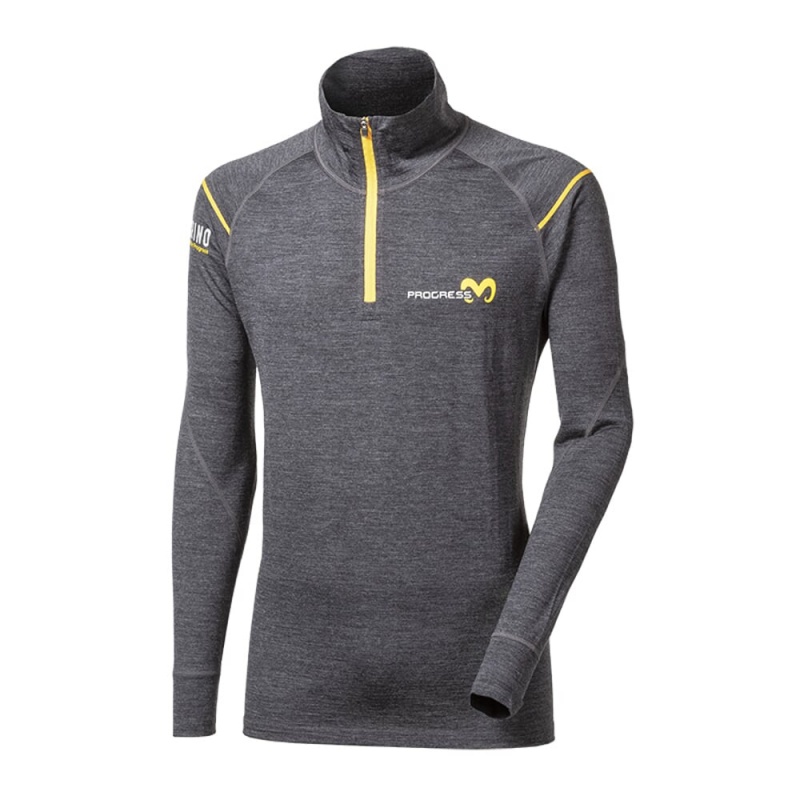 Progres MW NRZ sedy melir pansky rolak   triko dlouhy rukav 100% Merino vlna