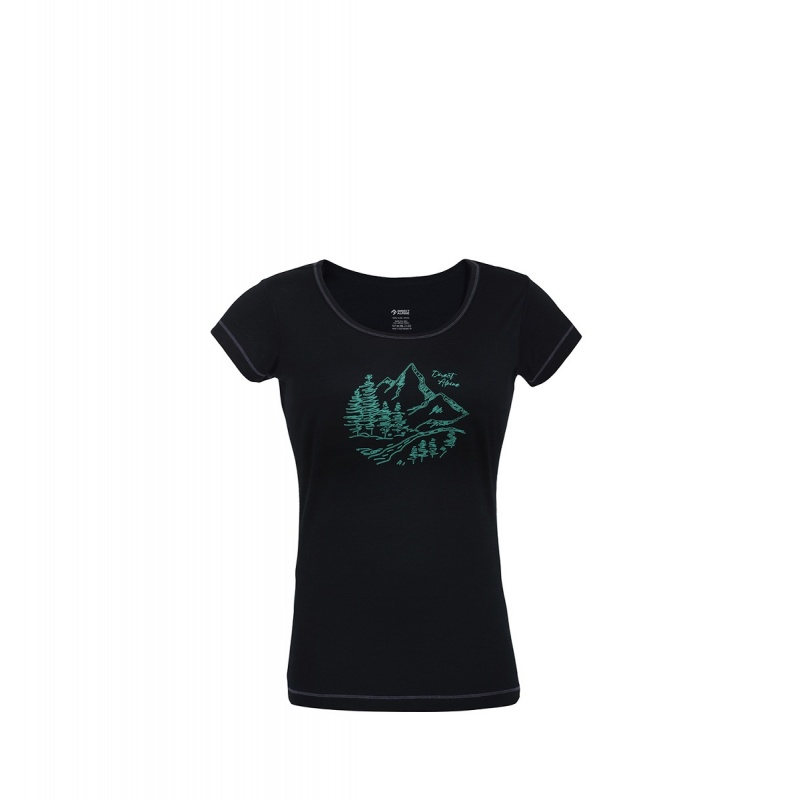 Direct Alpine Furry Lady 1.0 black nature damske triko kratky rukav 100% Merino