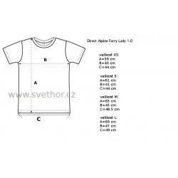 _Direct Alpine Furry Lady 1.0 black nature damske triko kratky rukav 100% Merino zmereno