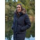 Husky Downbag L černomodrá dámský zimní péřový kabát s kapucou a kožešinou 8