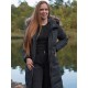 Husky Downbag L černá dámský zimní péřový kabát s kapucou a kožešinou 4