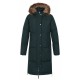 Husky Downbag L černozelená dámský zimní péřový kabát s kapucou a kožešinou 2