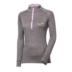 Progres MB TRZZ tm. seda levandule damsky funkcni rolak zip dlouhy rukav bambus merino