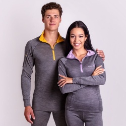 Progres MB TRZZ tm. seda levandule damsky funkcni rolak zip dlouhy rukav bambus merino3