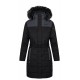 Kilpi Ketrina-W černá SL0129KIBLK dámský voděodolný zimní kabát s kožešinou s páskem