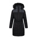Kilpi Ketrina-W černá SL0129KIBLK dámský voděodolný zimní kabát s kožešinou s páskem 10000