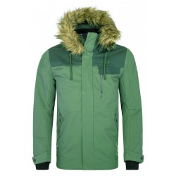 Kilpi Alpha-M khaki QM0502KIKHK pánská zimní bunda (kabát) s kožešinou 10000