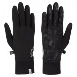 _Kilpi Caspi-U černá QU0611KIBLK unisex tenčí zimní strečové rukavice s potiskem změřeno