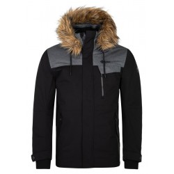 Kilpi Alpha-M černá QM0502KIBLK pánská zimní bunda (kabát) s kožešinou