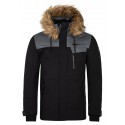 Kilpi Alpha-M černá QM0502KIBLK pánská zimní bunda (kabát) s kožešinou 10000