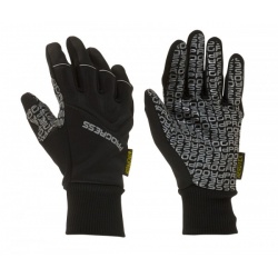 Progress Snowride cerna sedy potisk doprodej unisex lyzarske prstove rukavice Aerotex