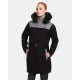 Kilpi Ketrina-W černá UL0129KIBLK dámský voděodolný zimní kabát s kožešinou s páskem  1