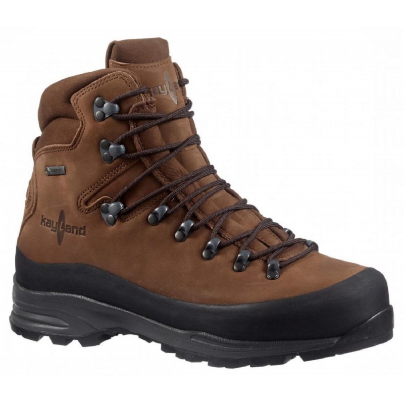 Kayland Globo GTX brown nepromokave vysoke kozene trekove boty 