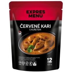 Expres Menu cervene kari s kuretem 600 g 2 porce sterilovane jidlo na cesty
