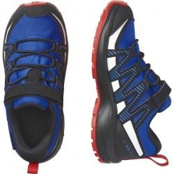 Salomon XA Pro V8 CSWP K 471263 lapis blue black fiery red detske nizke nepromokave boty 1