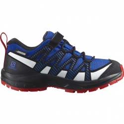 Salomon XA Pro V8 CSWP K 471263 lapis blue black fiery red detske nizke nepromokave boty5