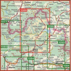 SHOCart 1086 Oravska Magura 50 000 turisticka mapa Oblast