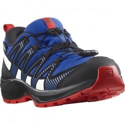 Salomon XA Pro V8 CSWP J 471262 lapis blue black fiery red detske nizke nepromokave boty