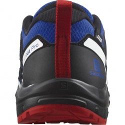 Salomon XA Pro V8 CSWP J 471262 lapis blue black fiery red detske nizke nepromokave boty 3