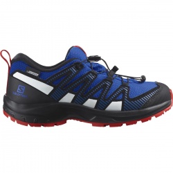 Salomon XA Pro V8 CSWP J 471262 lapis blue black fiery red detske nizke nepromokave boty5