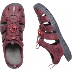 Keen Clearwater CNX Leather W wine red dahlia damske nizkoprofilove outdoorove sandaly 3