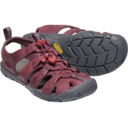 Keen Clearwater CNX Leather W wine red dahlia damske nizkoprofilove outdoorove sandaly 5