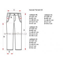 _Hannah Torrent W Lady stormy weather india ink damske pruzne lehke kalhoty zmereno