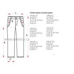 _Direct Alpine Cyclone pants black panske damske lehke nepromokave kalhoty zmereno