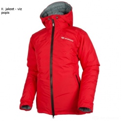 Sir Joseph Sarek Lady red II. jakost -lehka damska perova nepromokava zimni bunda s kapuci