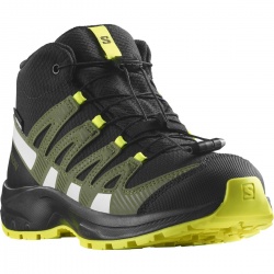 Salomon XA Pro V8 Mid CSWP J 472894 black deep lichen detske nepromokave trekove boty 2