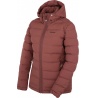 Husky Donnie L tlumena bordo damska zimni perova bunda s odepinaci kapucou