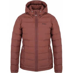 Husky Donnie L tlumena bordo damska zimni perova bunda s odepinaci kapucou 2