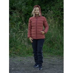 Husky Donnie L tlumena bordo damska zimni perova bunda s odepinaci kapucou 3