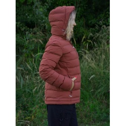 Husky Donnie L tlumena bordo damska zimni perova bunda s odepinaci kapucou 4