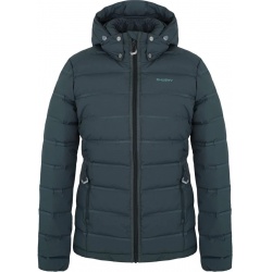 Husky Donnie L black green damska zimni perova bunda s odepinaci kapucou 2