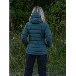 Husky Donnie L black green damska zimni perova bunda s odepinaci kapucou 7