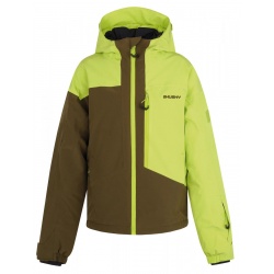Husky Gomez K br. green dk. khaki detska rostouci nepromokava zimni lyzarska bunda 2