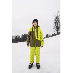 Husky Gomez K br. green dk. khaki detska rostouci nepromokava zimni lyzarska bunda 3