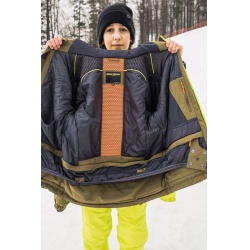 Husky Gomez K br. green dk. khaki detska rostouci nepromokava zimni lyzarska bunda 7