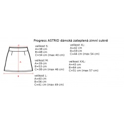 _Progres Astrid cerna damska zateplena zimni sukne celorozepinaci rozsiritelna zmereno