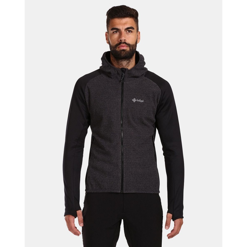 Kilpi Versam-M cerna UM0215KIBLK panska funkcni sportovni celorozepinaci mikina