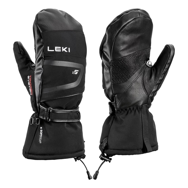 Leki Detect XT 3D Mitt black panske vodeodolne lyzarske palcove rukavice Primaloft